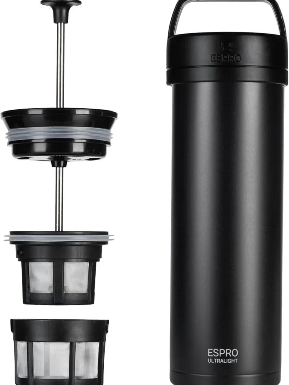 Insulated Travel French Press Coffee Maker, 16oz - Perfect for On-the-Go Brewing
